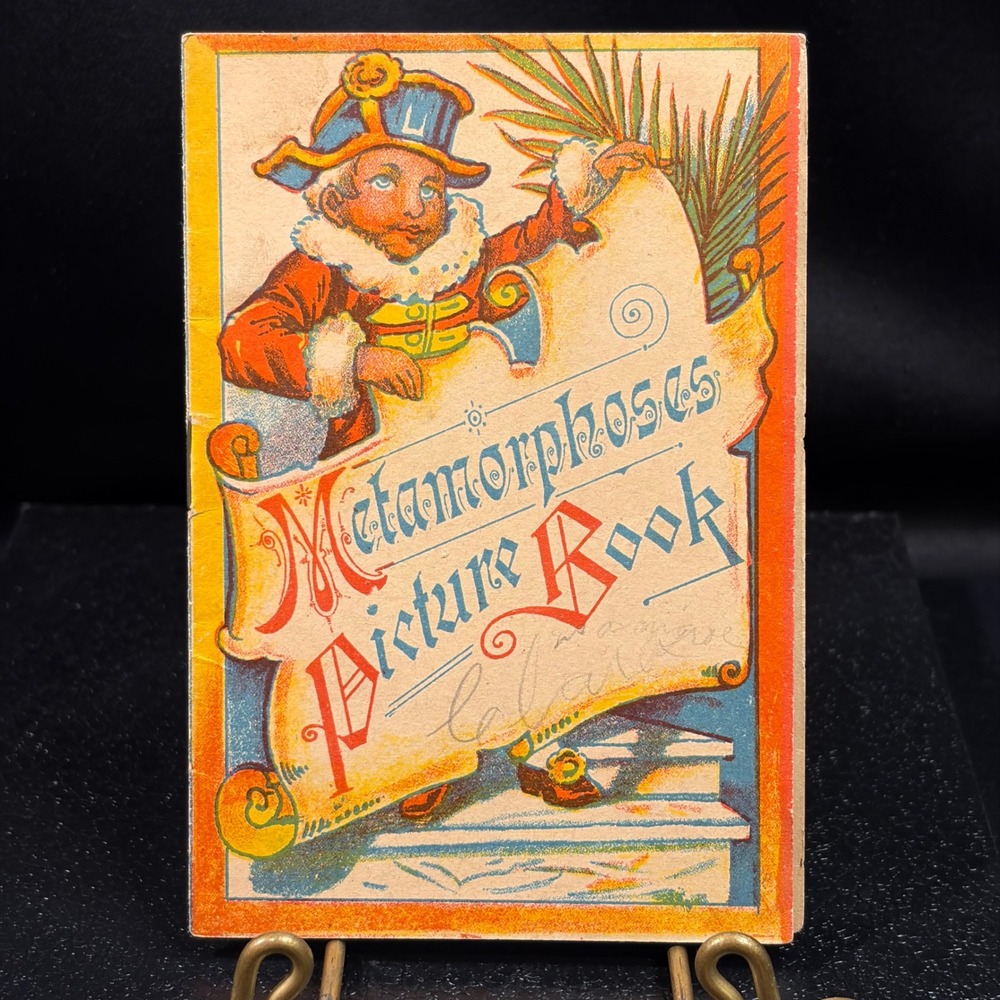 Antique Metamorphoses Picture Book Victorian Die-Cut Lithograph Movable Book